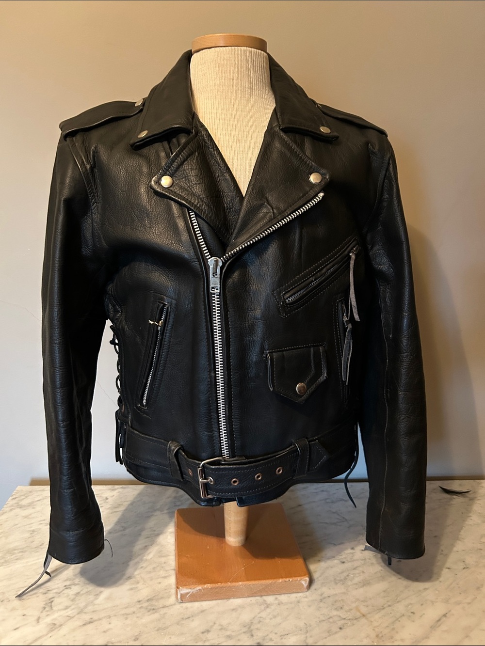 Vintage Black Leather Biker’s Jacket